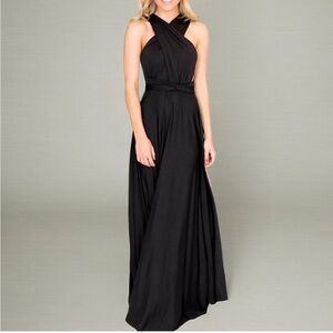 Women's Black Halter Cross-Front Maxi Dress size Small